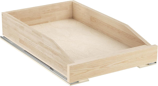 ROOMTEC Pull Out Cabinet Organizer with Soft Close, 13-1/2" W x 21" D, Pull Out Cabinet Drawer for Kitchen cabinets, Pull Out Cabinet Shelf, Finished, Bottom Assembly