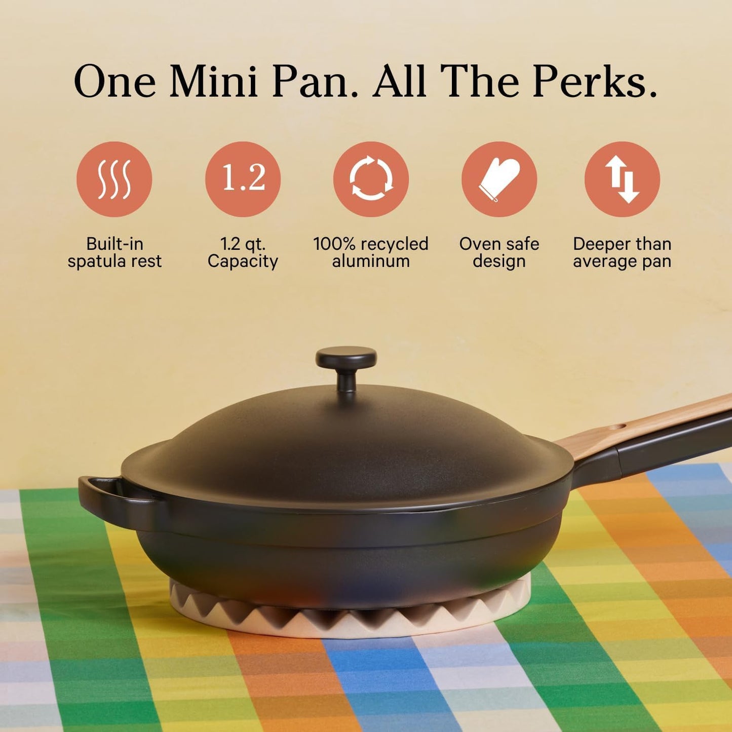 Our Place Mini Always Pan 2.0-8.5” (1.2 Qt) Nonstick, Toxin-Free Ceramic Cookware | Patented 10-in-1 Aluminum Frying & Sauté Pan | Safe for Oven, Induction & All Cooktops up to 450°F | Char