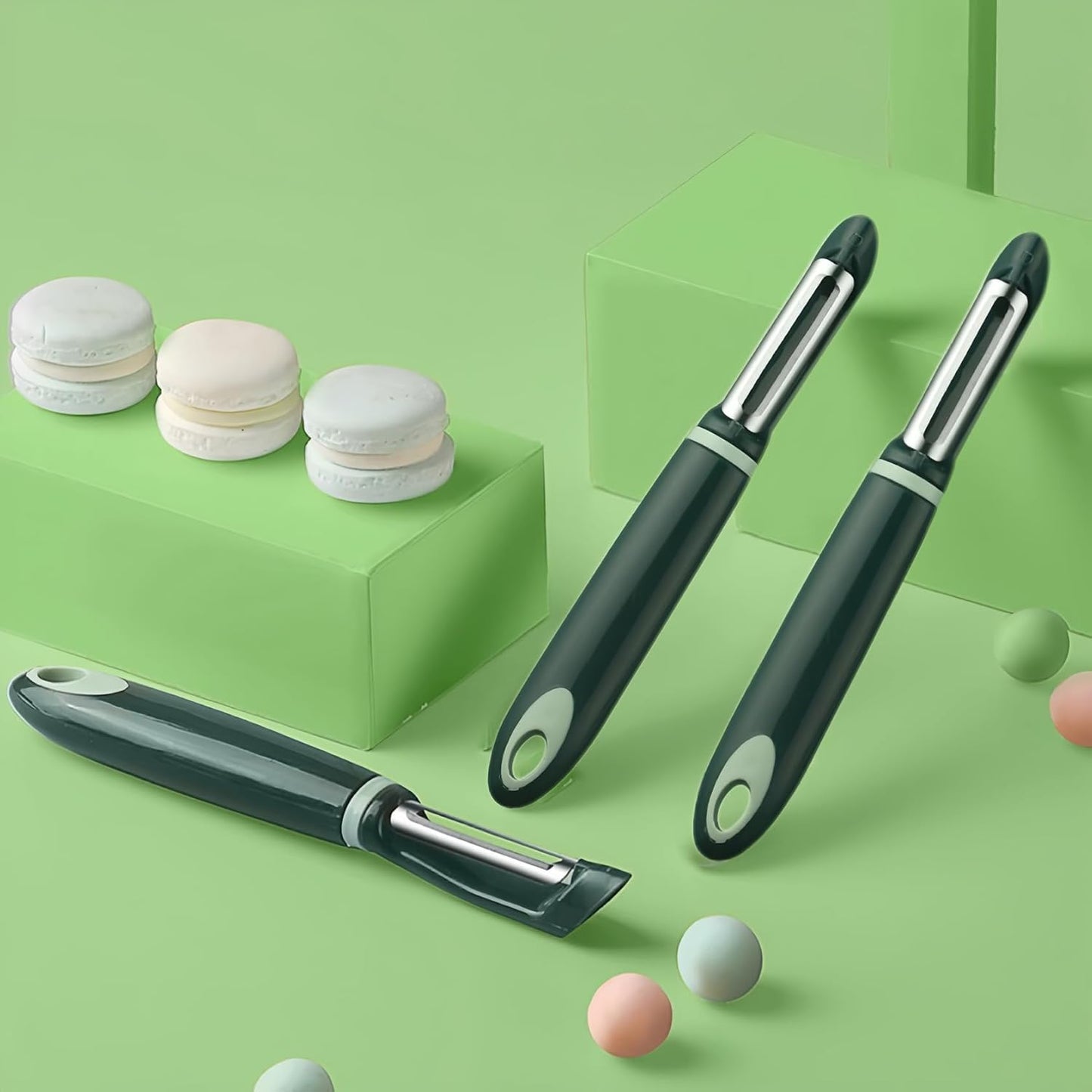 10 Pack Vegetable Potato Peeler for Kitchen,Ergonomic Soft-Touch Handle-Black (Aquamarine, 10 Pack)