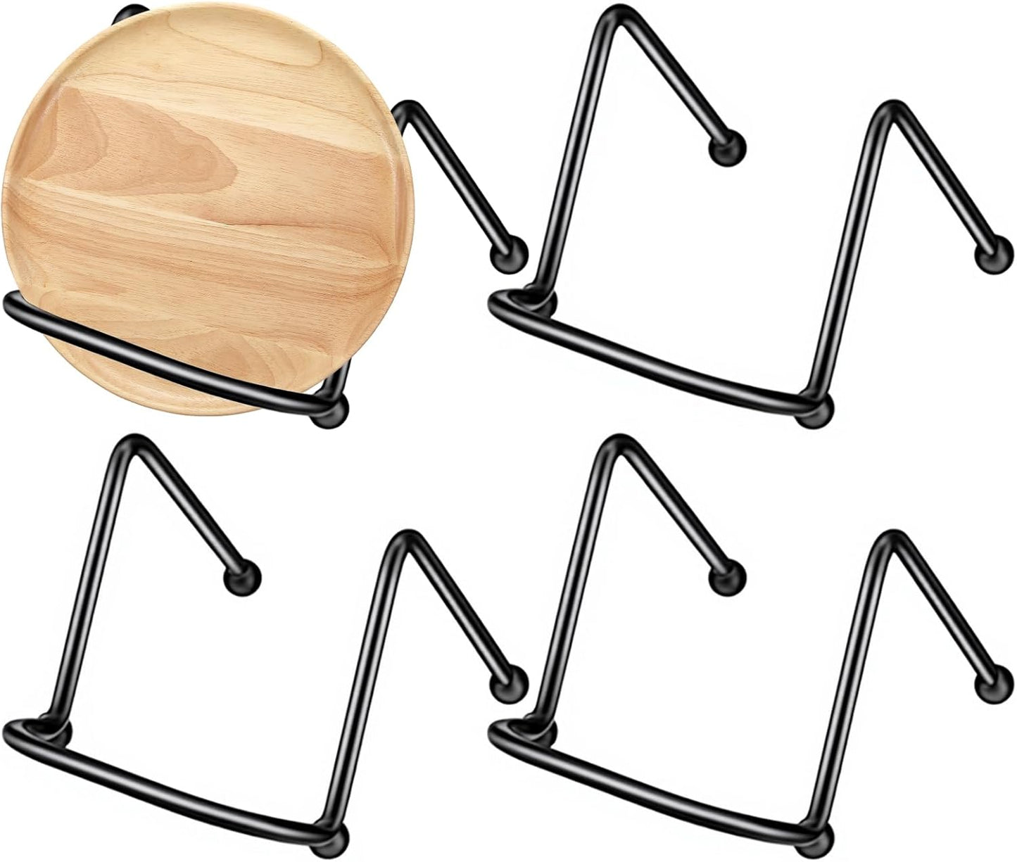 4 Pack Easel Stand, Multi - Purpose Holders for Picture Frames, Plate Display & Bookshelf Decor, Great for Photo Frames & Cookbook Stands