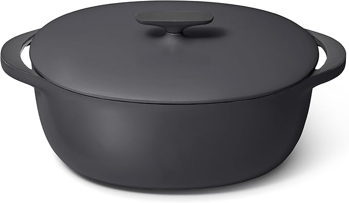 Caraway Enameled Cast Iron Dutch Oven - 8qt Dutch Oven With Lid - 3 Layer Enamel Coating - No Seasoning Required - Compatible With All Stovetops - Oven Safe - No Forever Chemicals - Charcoal