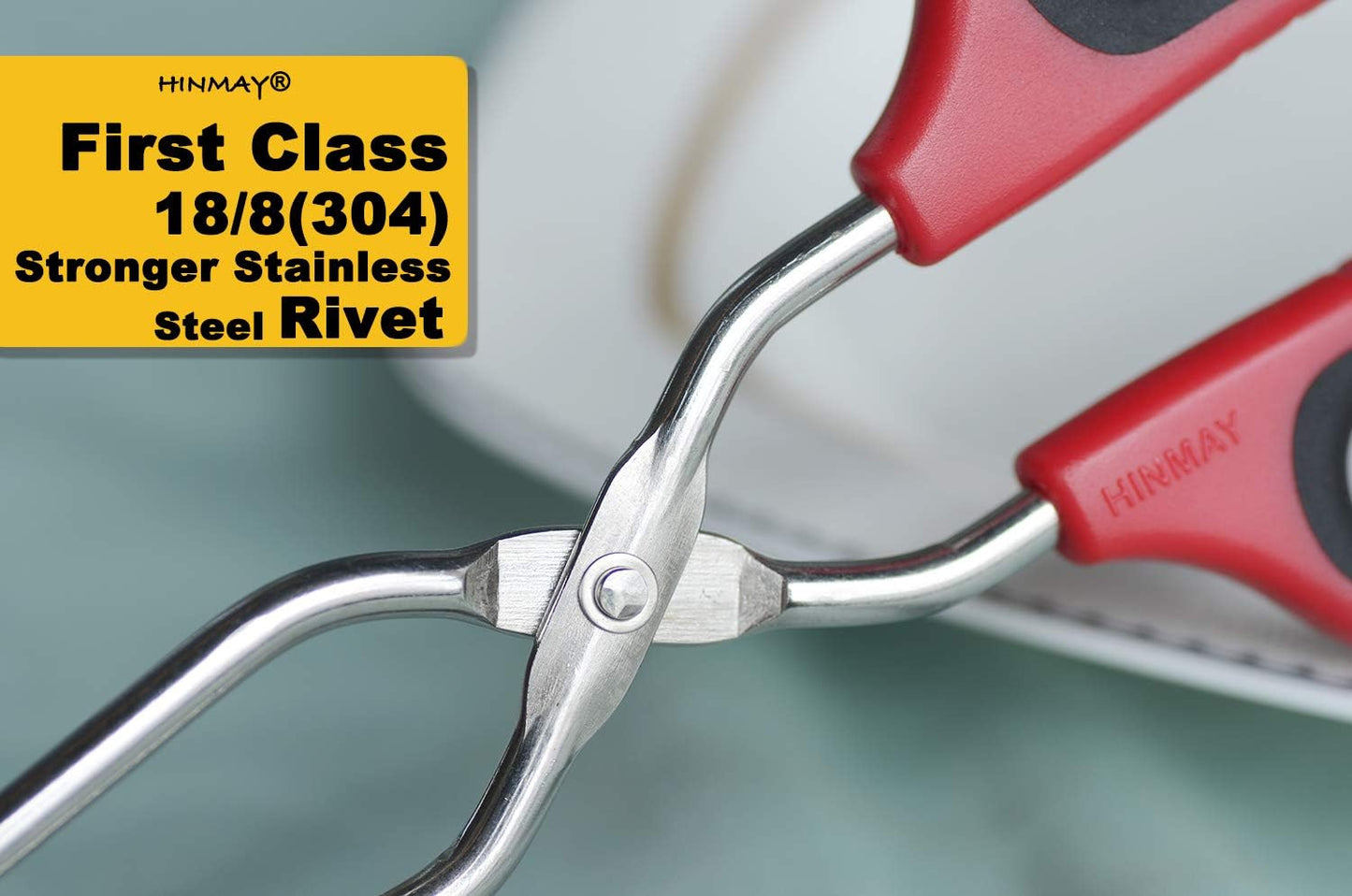 Stainless Steel Scissor Tongs 11-Inch Heavy Duty Grilling Tongs, Set of 2