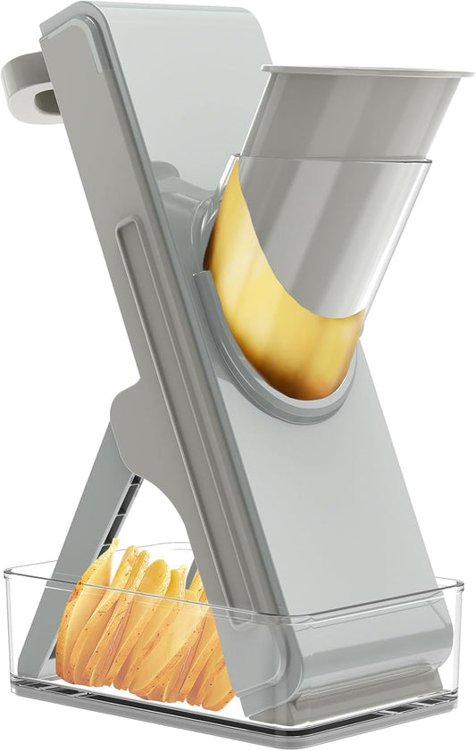 Gray Mandoline Slicer - Potato & Vegetable Slicer & Chopper, Easy to Clean, Detachable