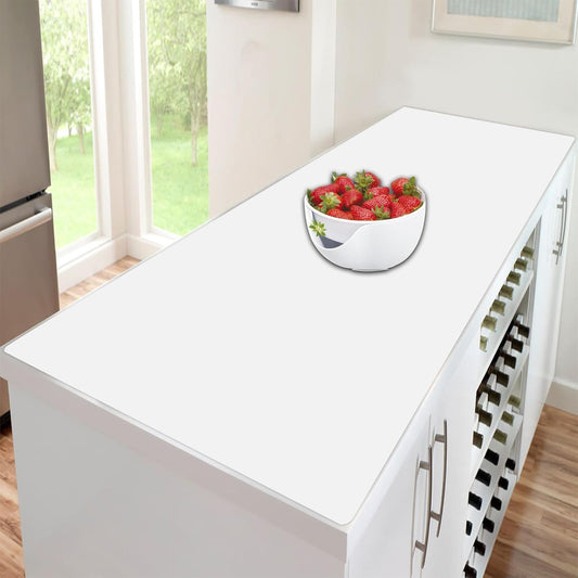 47.3''x23.6'' Extra Large Silicone Mat for Kitchen Counter 1.4MM Thick Non-Slip Heat Resistant Countertop Protector, Waterproof Durable Kitchen Mat for Countertops, Islands (Semitransparent)