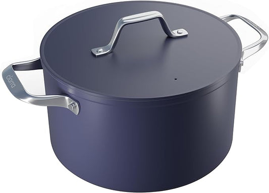CIARRA Nonstick Dutch Oven with Lid, 6.2 QT Ceramic Dutch Oven with Dual Handles, Non Toxic, PTFE & PFOA Free, Oven Safe & Compatible with All Stovetops, Blue