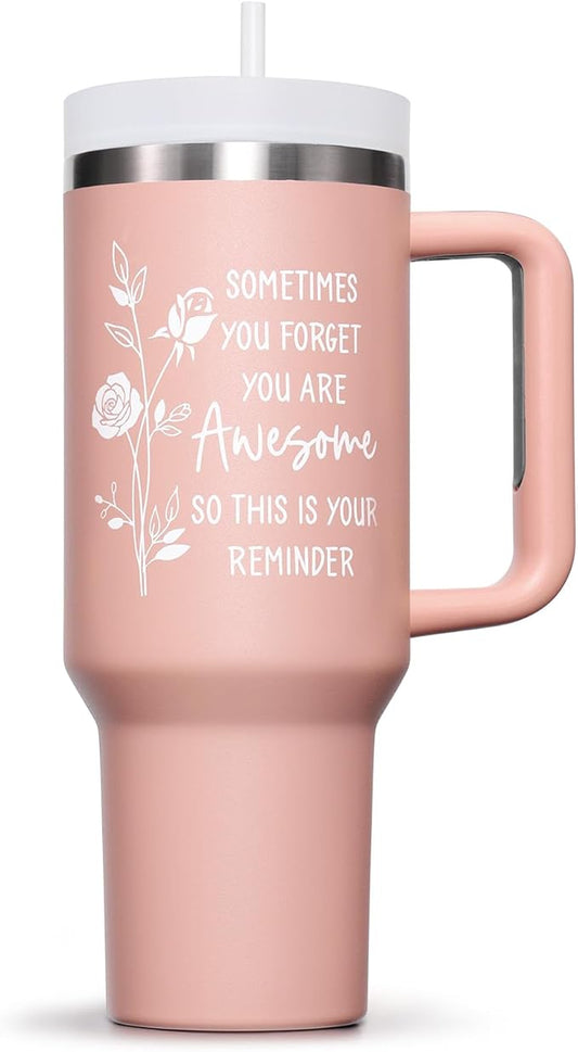 Birthday Gifts for Women Friendship, 40 OZ Tumbler Christmas Inspirational Gift for Women Unique Thank You Gifts for Mom Friend Sister Employee Coworker Teacher Nurse Awesome Gift, Insulated Cup