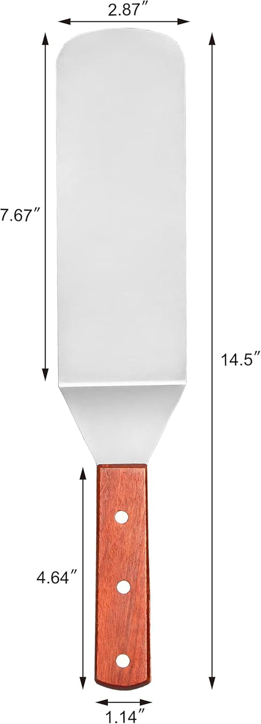New Star Foodservice 36336 Wood Handle Flexible Grill Turner/Spatula, 14.5-Inch