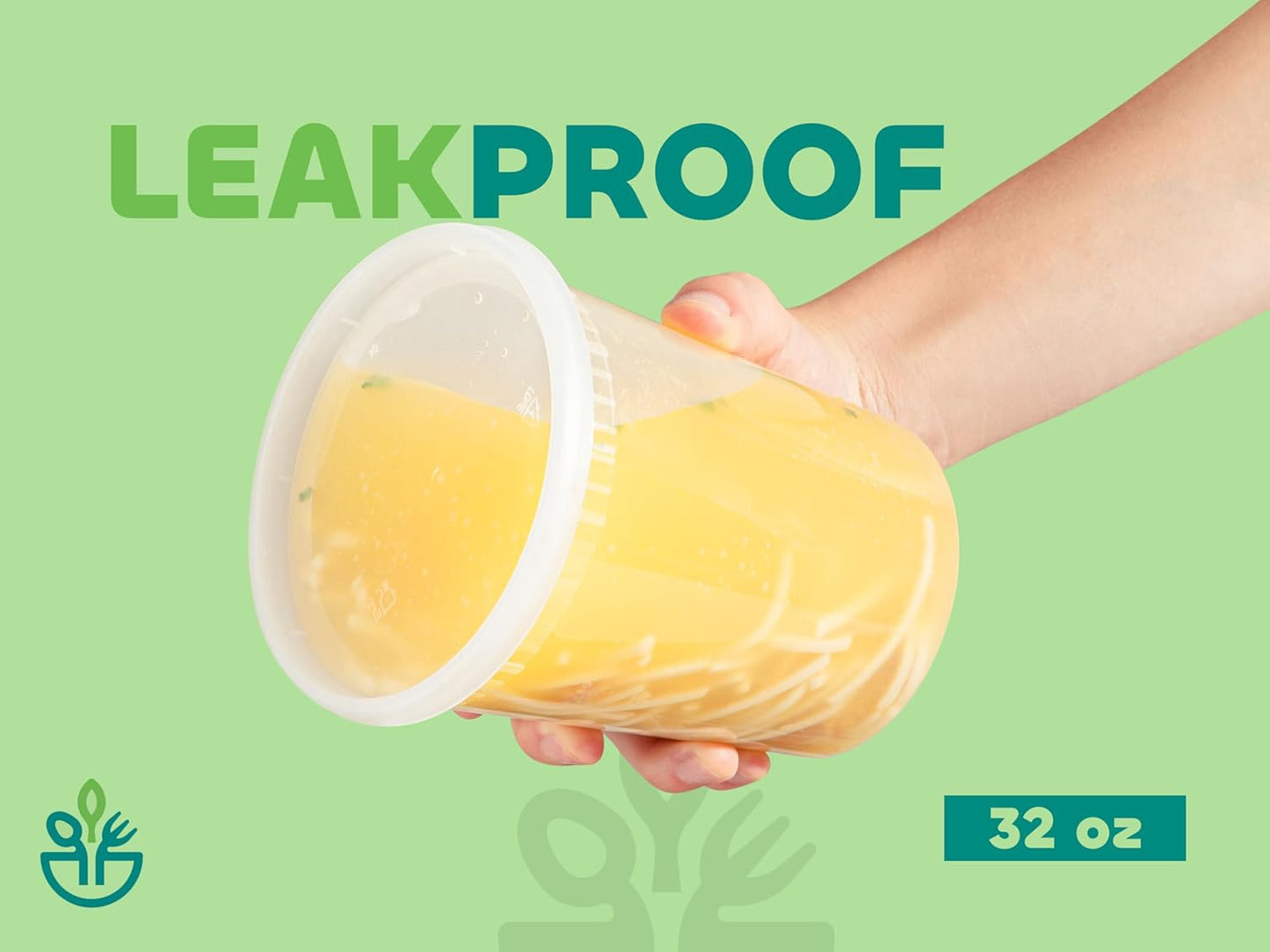 JoyServe 32 Oz Deli Food Containers with Lids - (36 Sets) Quart Airtight Plastic Food Storage for Takeout, Meal Prep, To-Go, Soup Freezer Containers with 36 Lids, BPA-Free, Dishwasher, Microwave Safe