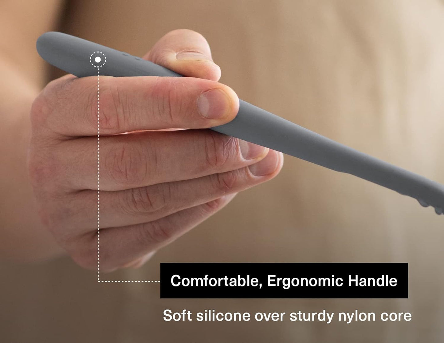 Misen Silicone Mixing Spoon - Professional-Grade, Dishwasher Safe - No Scratch Nonstick-Safe Kitchen Tool for Stirring, Scraping, and Serving - Stong, Durable, Heat Resistant - Gray