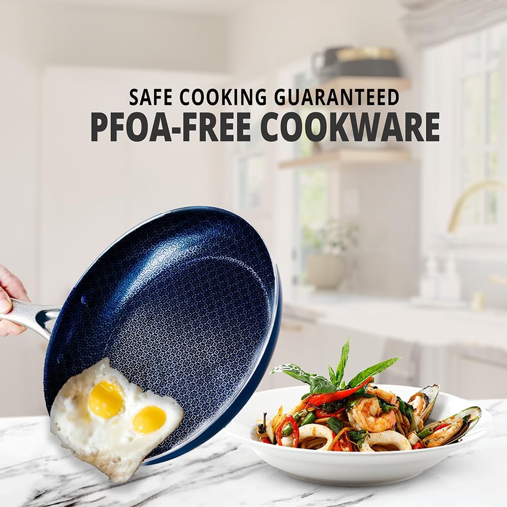 THE COOK'S COMPANY Non-Stick Frying Pan - Premium Skillet for Everyday Cooking, Nonstick Pan for Easy Cleanup, Durable Pan for Versatile Cooking Needs (Size: 9.5inch)