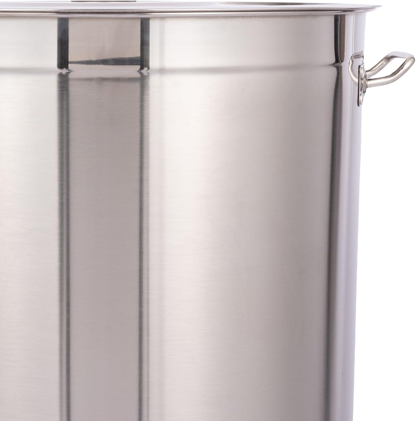 Stock Pot with Lid, 201 Stainless Steel Big Pots for Cooking, 104 Quart Stockpots with Hanging Lid and Handle, Anti-Corrosion, Anti-Rust, Used for Induction Stoves, Gas Stoves, Electric Stoves