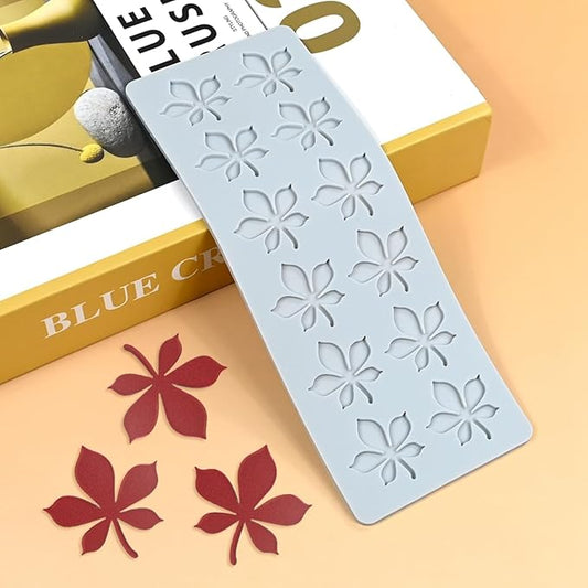 mostsom Silicone Mold 3D Hollow Leaf Lace for Baking, Chestnut Leaves Fondant Molds, Resin, Polymer Clay - Cake Cupcake Decor, Sugar Craft, Wedding Dessert (G_ Chestnut Leaves)