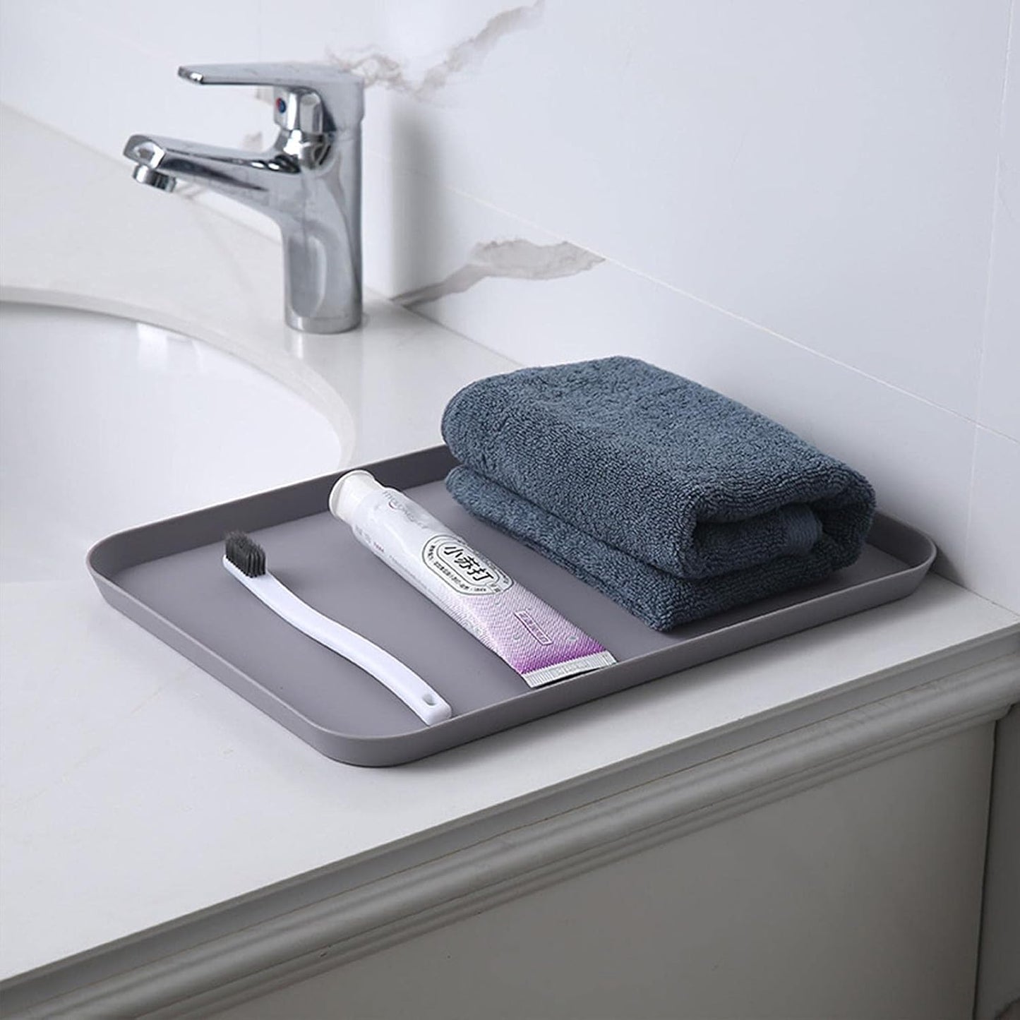 2 Pack 10 x 14 Inch Plastic Tray Blue - Restaurant Grade Non-Slip Tray Excellent for Weddings, Buffets, Birthday, Coffee Table, Kitchen & More