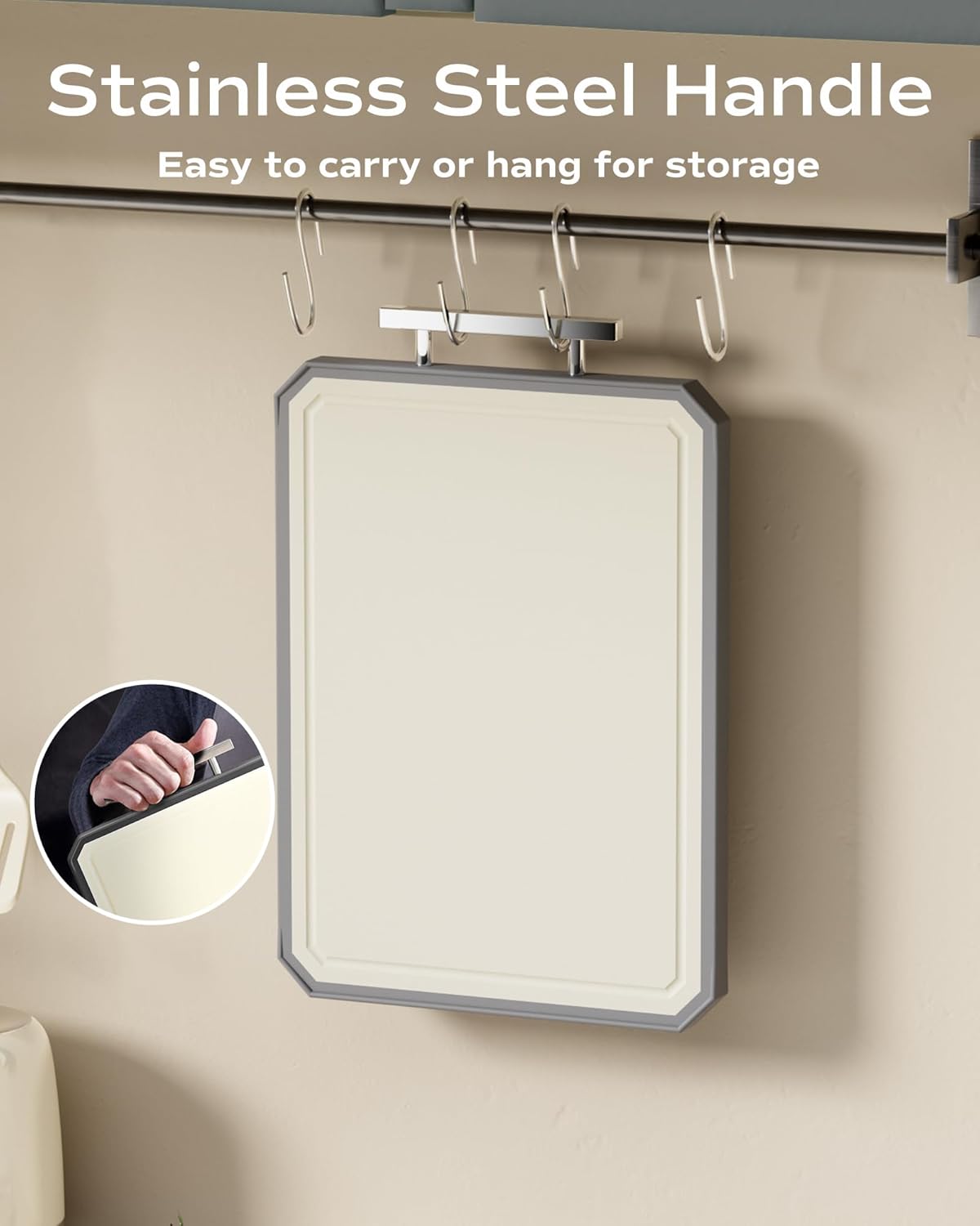 EXTRA LARGE Cutting Board,Double Sided Stainless Steel Cutting Boards Set for kitchen,Stainless Steel/Wheat straw pp Cutting Board for meat,Dishwasher Safe [20 * 13.8+16 * 11+12 * 8.3 Inch]