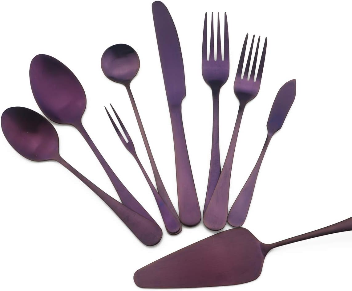 Gugrida Luxury 18/10 Stainless Steel Flatware Set Matte Black Silverware Set