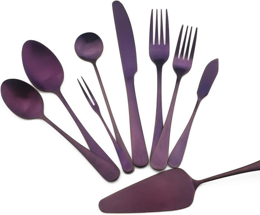 Gugrida Luxury 18/10 Stainless Steel Flatware Set Matte Black Silverware Set