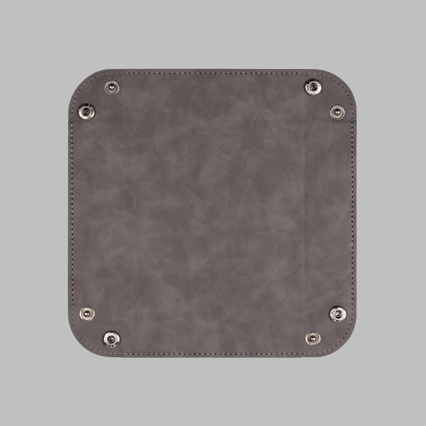 siduater Valet Tray Desktop Storage Organizer – Vegan Leather Catchall Bedside Vanity Tray Nightstand Caddy Holder for Remote Controller, Watch, Keys, Phone, Wallet, Coin, Jewelry, Stone Gray Brown