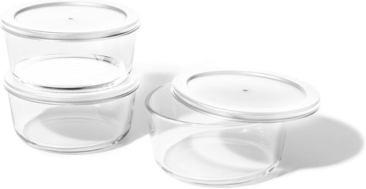 DURA LIVING 6-Piece Glass Food Storage Containers Set (3 Containers + 3 BPA-Free Lids) | 4-Cup, Leakproof | Microwave, Freezer, Oven & Dishwasher Safe | Ideal for Meal Prep & Pantry Organization