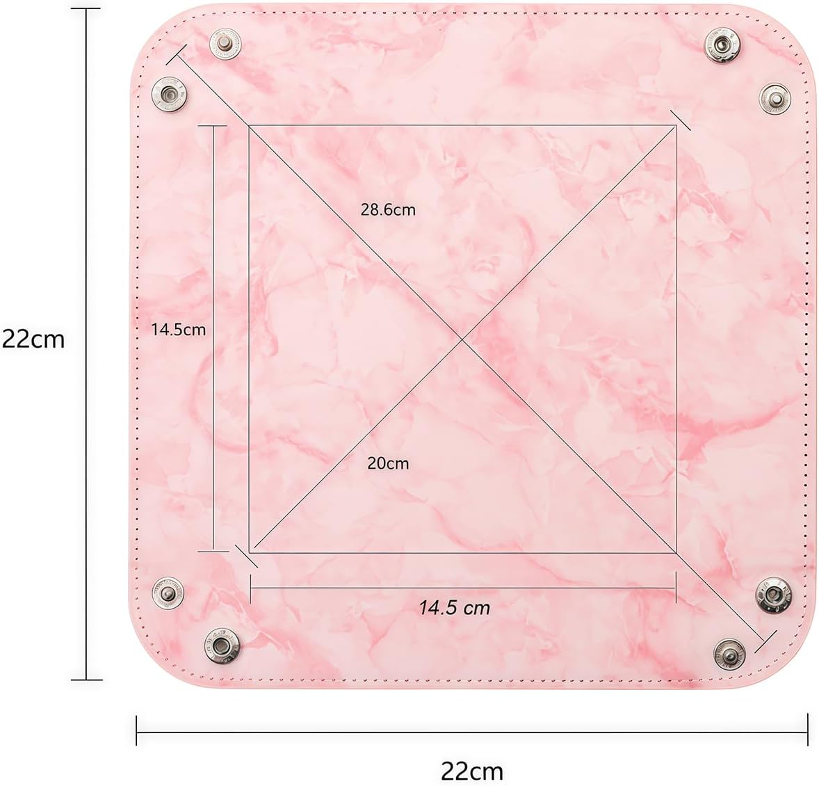 siduater Valet Tray Desktop Storage Organizer – Vegan Leather Catchall Bedside Vanity Tray Nightstand Caddy Holder for Remote Controller, Watch, Keys, Phone, Wallet, Coin, Jewelry, Marble Pink