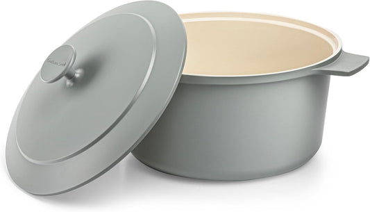 Gotham Steel 5 Qt Dutch Oven Pot with Lid, Nonstick Ceramic Dutch Oven Stock Pot Perfect Bread Baking, Stovetop Oven & Dishwasher Safe, Sage Green