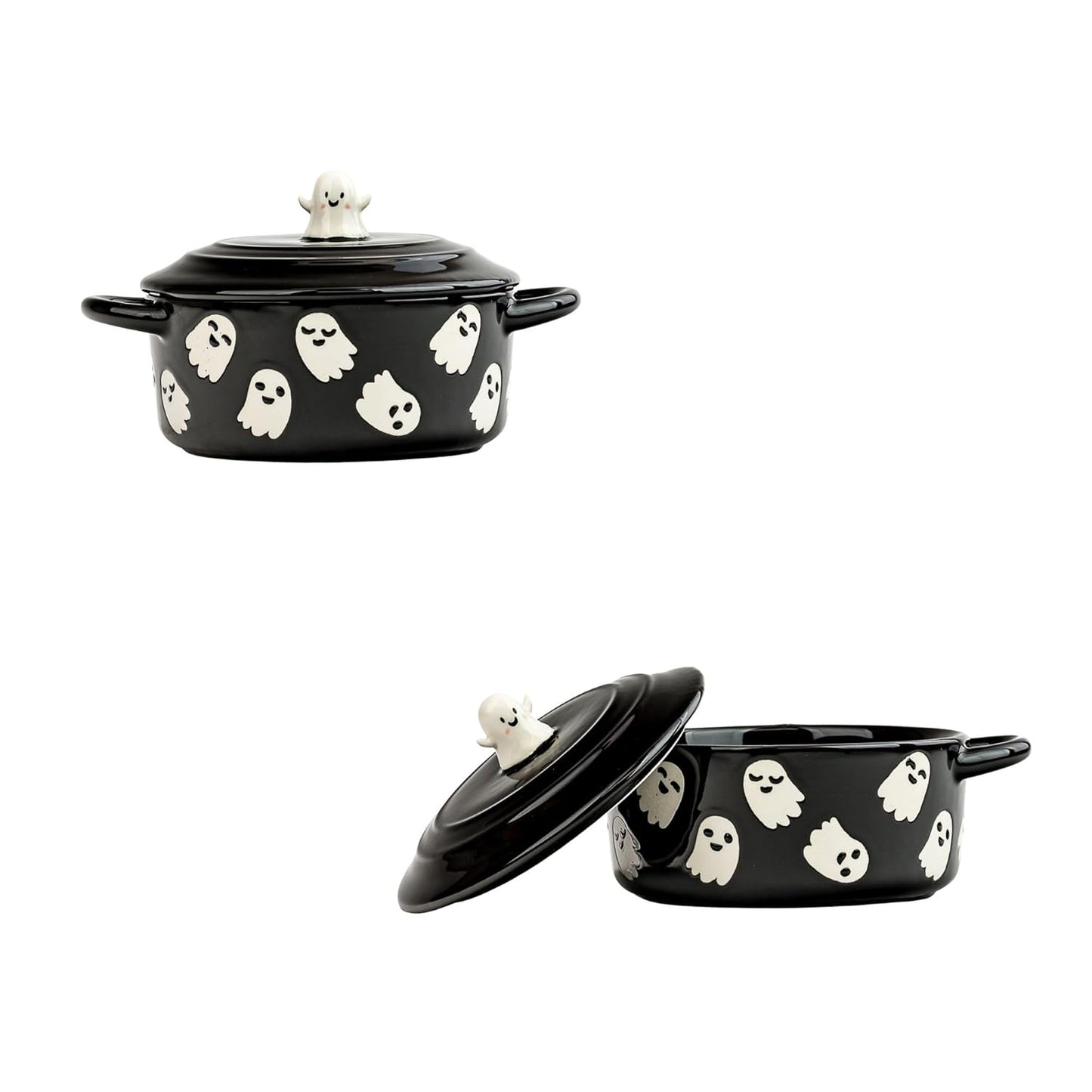 10 Strawberry Street Flying Ghost Bakeware, Cocotte, Black, Set of 2