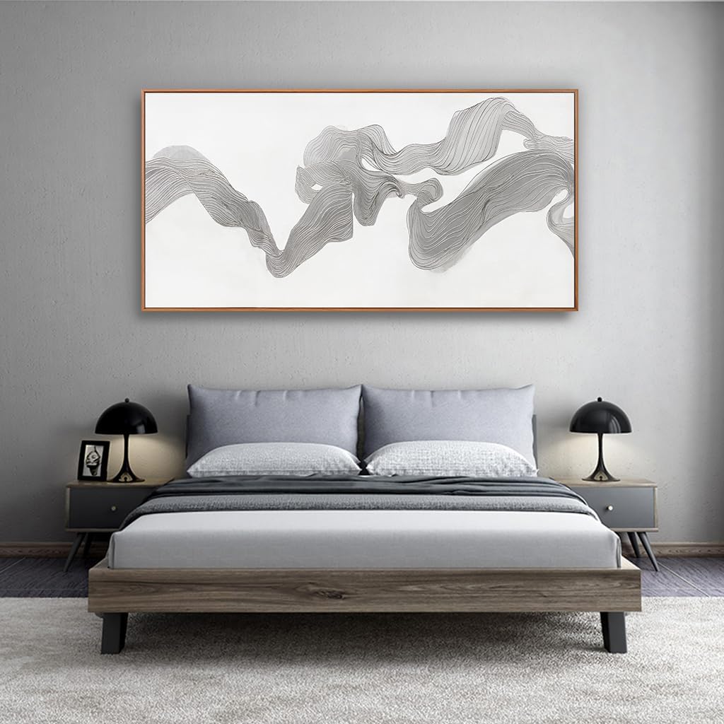 Abstract Canvas Wall Art Abstract Mist Texture Art With White Background Artwork Canvas Prints Canvas Picture Contemporary Wall Art Bedroom Living Room Office Decoration Framed Ready To Hang 24x48 Inch