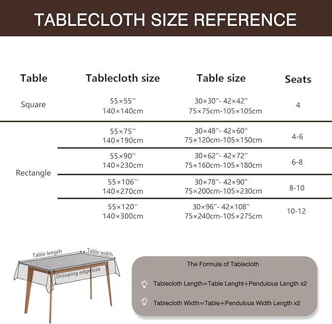 JIALE Textured Tablecloths, Heavy Duty Cotton Linen Farmhouse Table Cloth Rectangle Table, Waterproof Wrinkle-Free Rectangle Tablecloth for Kitchen, Dining, Parties, 55"x55", Ivory