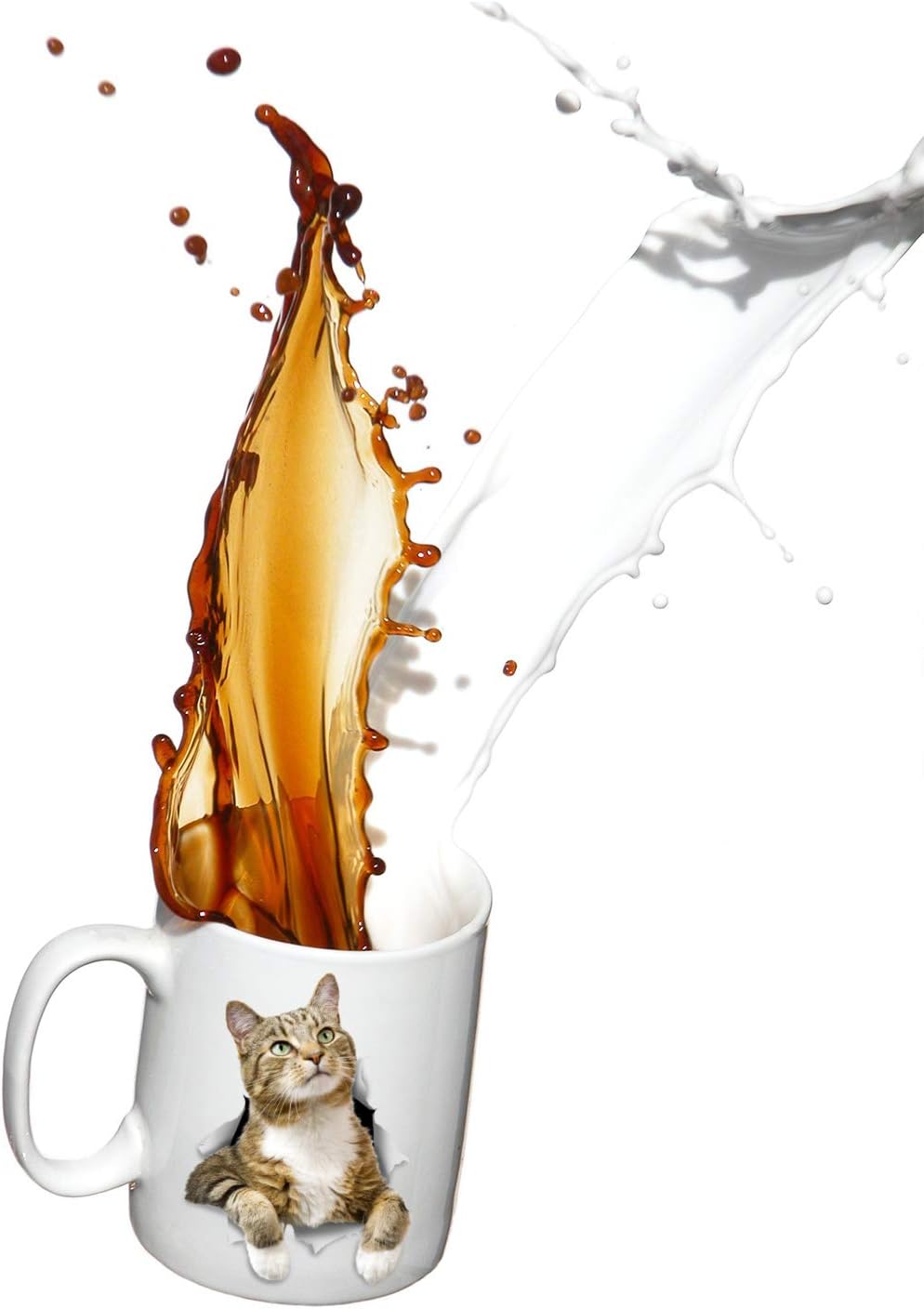 Winston & Bear Pondering Tabby Cat Mug - Ceramic Coffee Mug Gift for Cat Lovers - Perfect Birthday or Christmas, Father's or Mother's Day Gift (11oz)