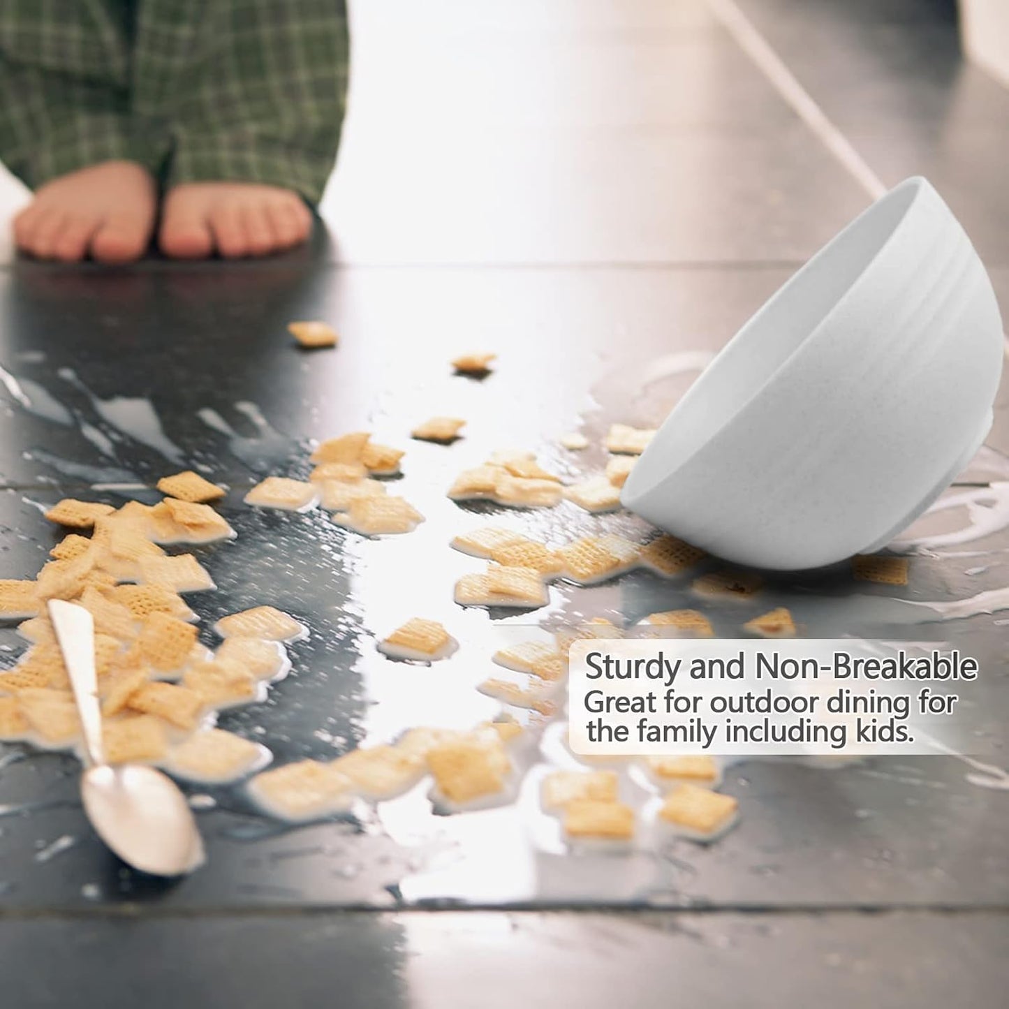 【NOT CERAMIC】Unbreakable Cereal Bowls, 25 OZ Wheat Straw Bowls Microwave and Dishwasher Safe BPA-Free Eco-Friendly Bowl Beige Color for Cereal, Serving ,Soup, Oatmeal, Pasta and Salad（Set Of 6）