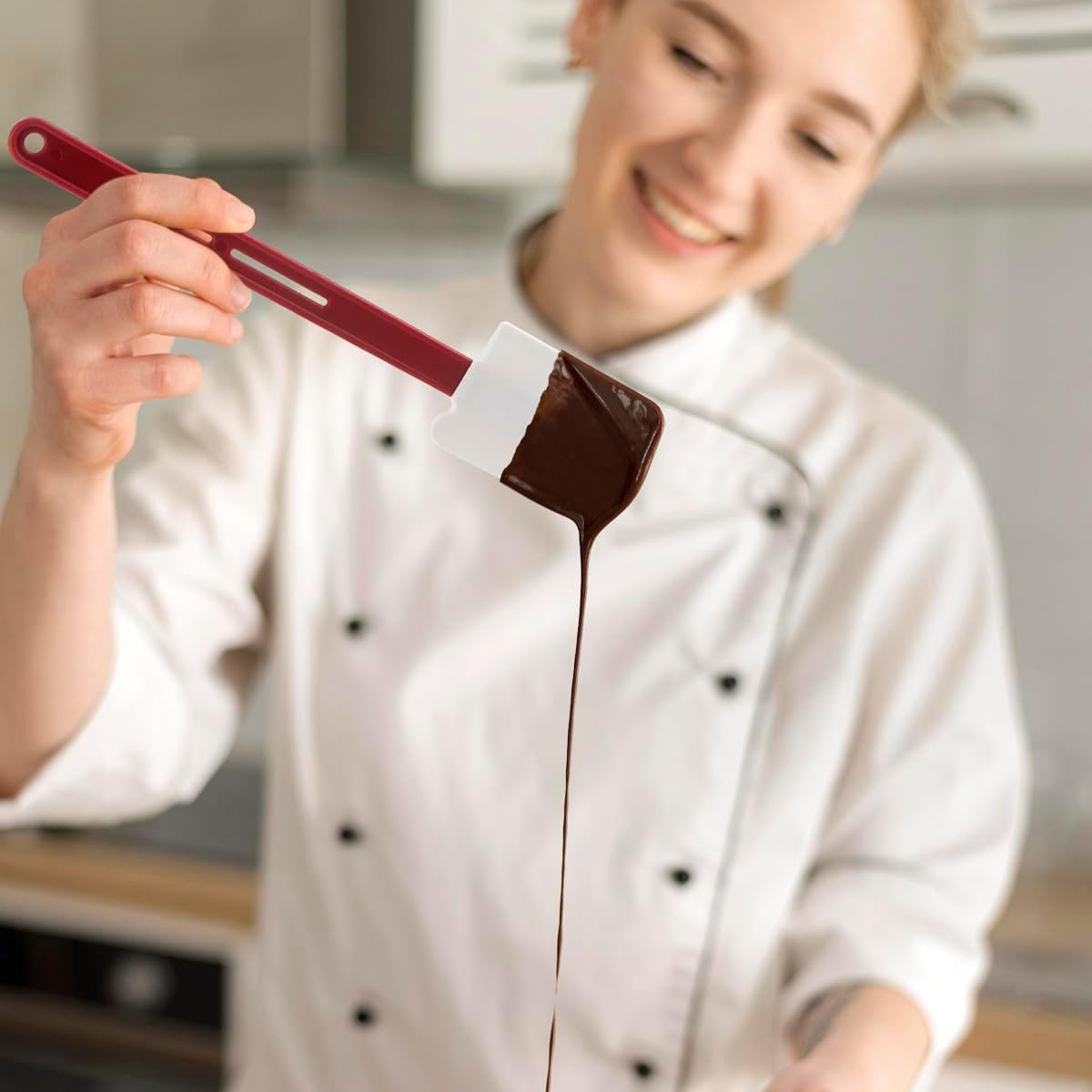 Commercial Rubber Spatulas Pack of 2, 10-Inch Silicone Rubber Spatula for Baking, Nonstick Cooking Spatula for Both Home & Commercial Use, Silicone Spatulas Heat Resistant