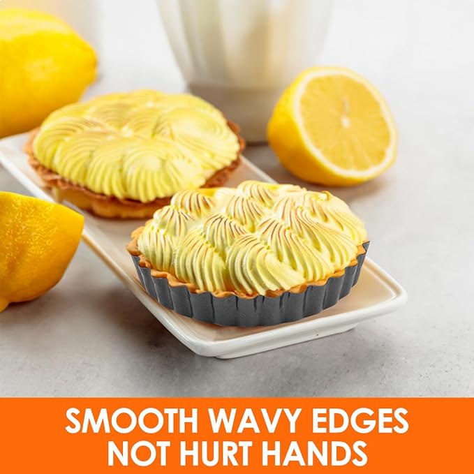 Gutsdoor Mini Tart Pan Removable Bottom 5 Inch Cheesecake Pans Tart Mold Quiche Pie Tins Non-stick Round for Baking Set of 8