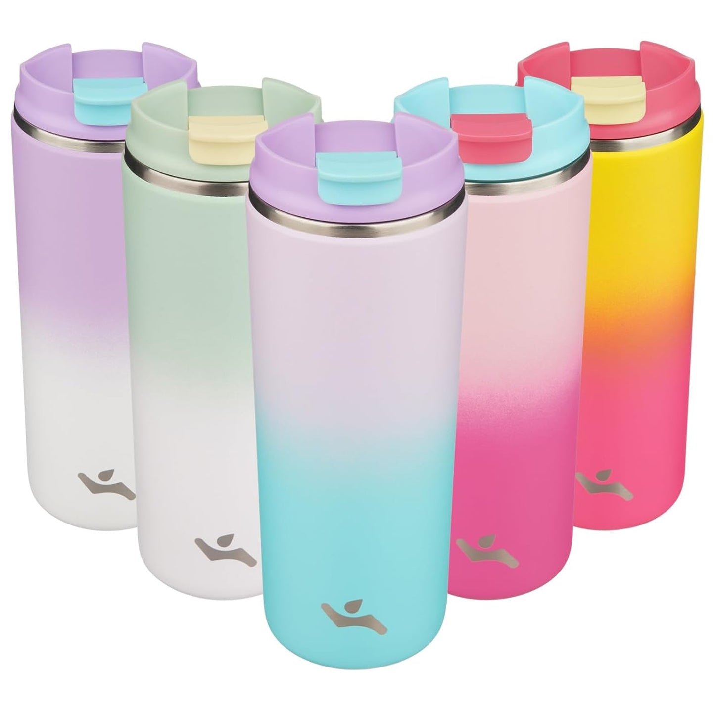 Tumbler with Lid, 16 oz Travel Coffee Mug Double Wall Vacuum Stainless Steel Thermal Metal Cup Insulated Water Bottle,Lavender Green