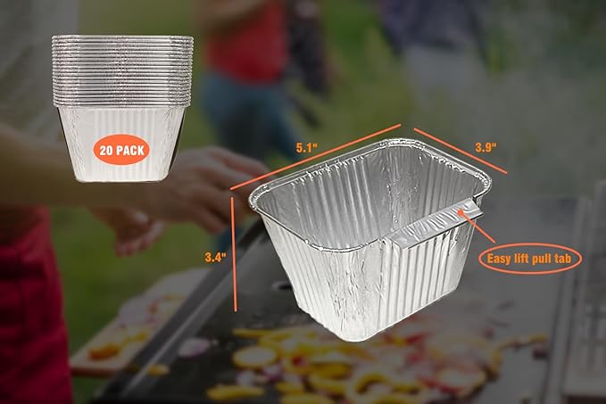 Grill Grease Cup Liners for Pit Boss Griddle, BBQ Drip Pan Liners Compatible with Blue Rhino Razor 4 Burner Gas Griddle, Pack of 20