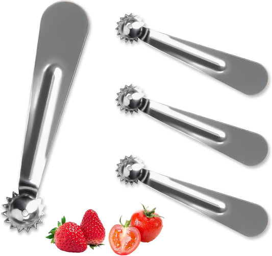 4 PCS Tomato Corer Strawberry Huller Tool,Strawberry Stem Remover,Stainless Steel Fruit Stem Remover for Tomato,Vegetable and Fruit Corers,Perfect for Kitchen