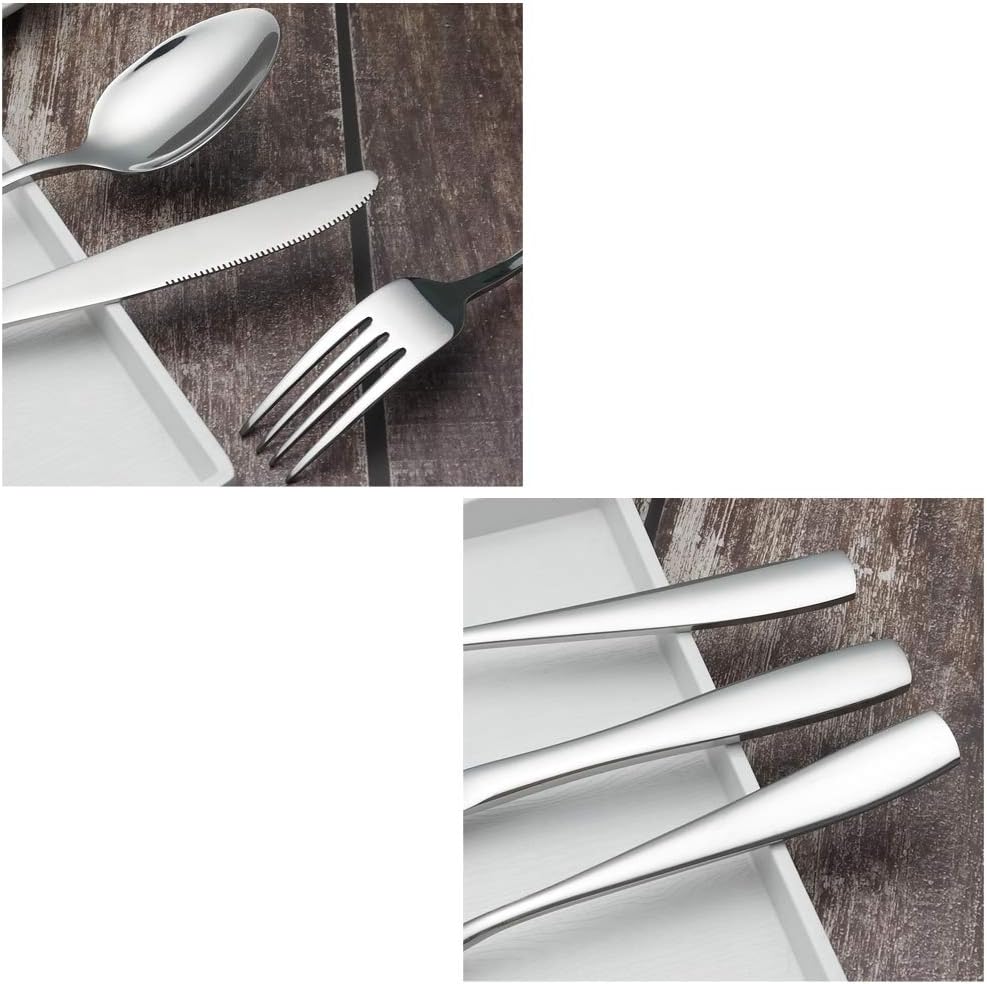Asking 40-Piece Cutlery Set, Flatware Stainless Steel, Service for 8,