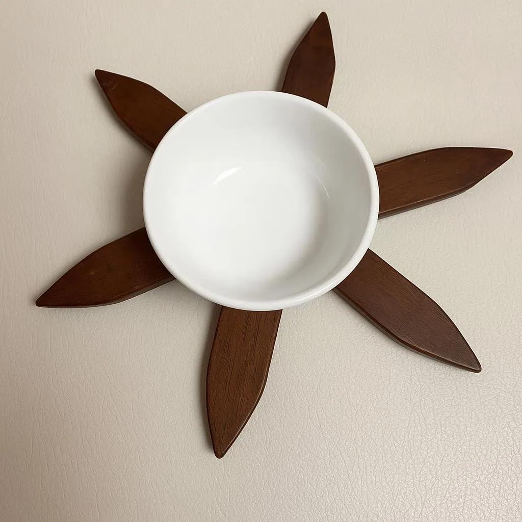 Wooden Tree Coasters with Holder,4 Wooden Trivets+1 Stand stored+1 Kitchen Cleaning Sponges+1 Oven Gloves Silicone Heat for Hot Dishes Decorative Christmas Tree Shape (Walnut Color-4 Layers)