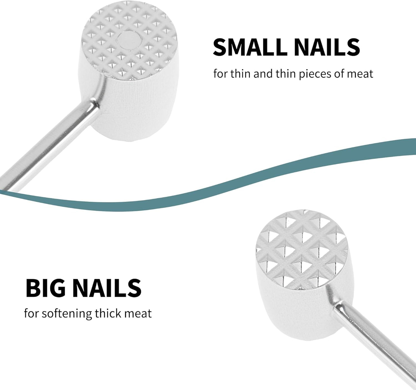 VOCOSTE Meat Tenderizer Mallet, Aluminum Alloy Kitchen Double-sided Round Meat Pounder Flattened, Meat Mallet Hammer, Steak Chicken Beef Tenderizer Tool