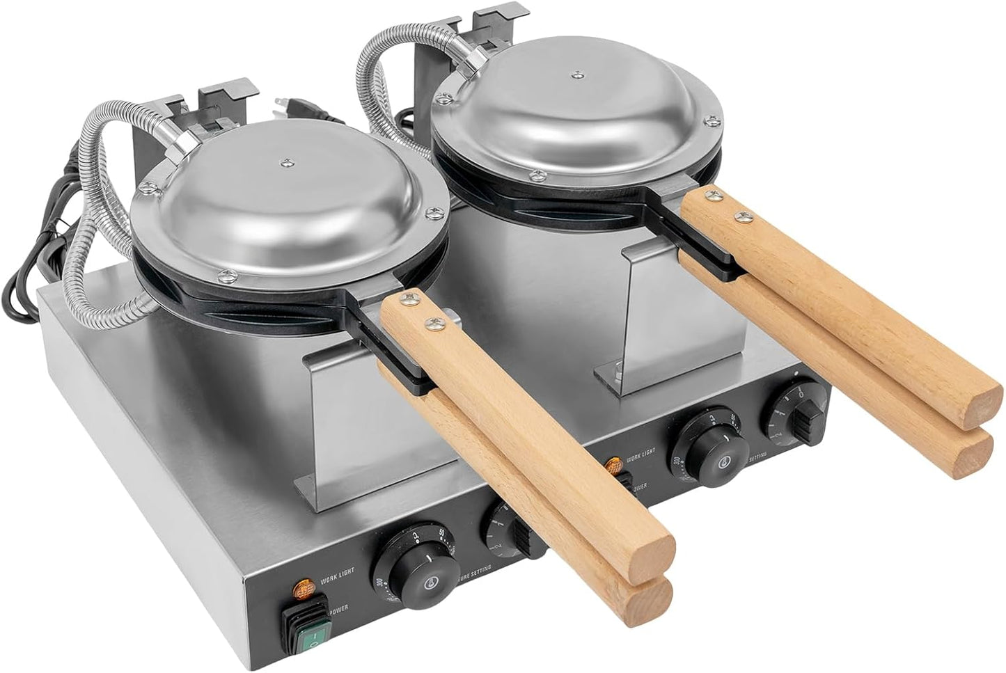 2830W Electric Waffle Maker Machine, 2 Pans Honeycomb Egg Waffle Maker 122-572℉ Non-Stick Waffle Stick Maker for Home & Commercial Use