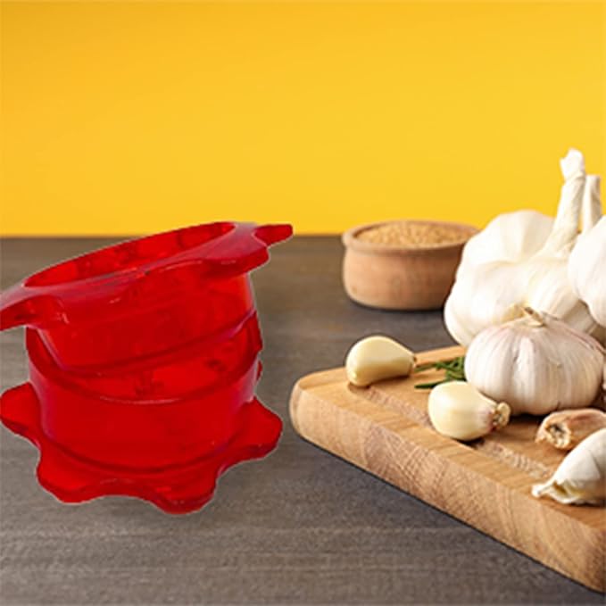 Angel’s Peel Lounge Gerlic Mincer, Manual Garlic Press for Quick Meal Preparation - Kitchen Tools for Mincing Gerlic, Ginger, Herbs, Nuts (Red Color)