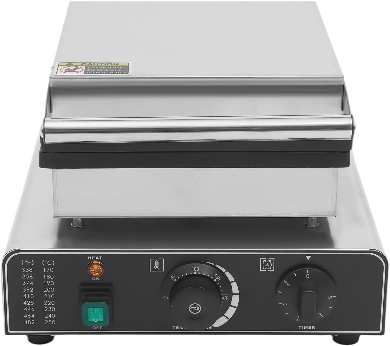 1750 Commercial Waffle Stick Maker, 4 Square Waffle Maker Non-Stick Stainless Steel Belgian Waffle Iron w/Time & Temper Adjustable| Whisk|Food Clip|Brushes, Large Waffle Machine for Restaurant