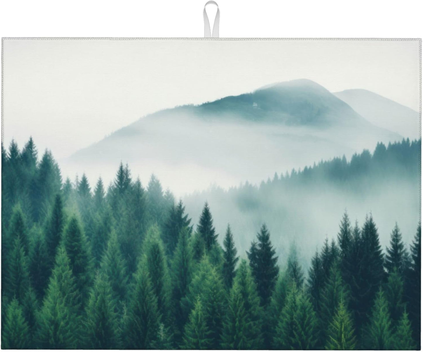 Forest Trees Mountain Dish Drying Mat 18x24 Inch, Microfiber Absorbent Fast Dry Mat Large Dish Mat Drying Kitchen Mat, Kitchen Drying Pad for Kitchen Counter Coffee Bar Decor Gifts