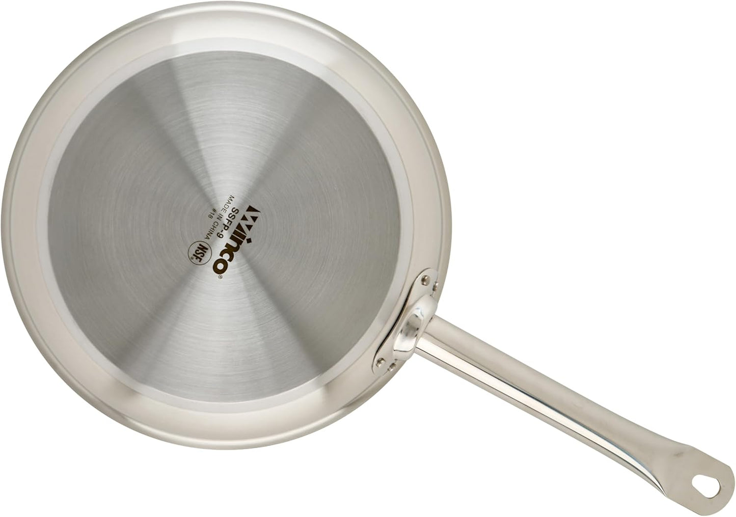 Winco Commercial-Grade Stainless Steel Fry Pan, Natural Finish, 9.5"