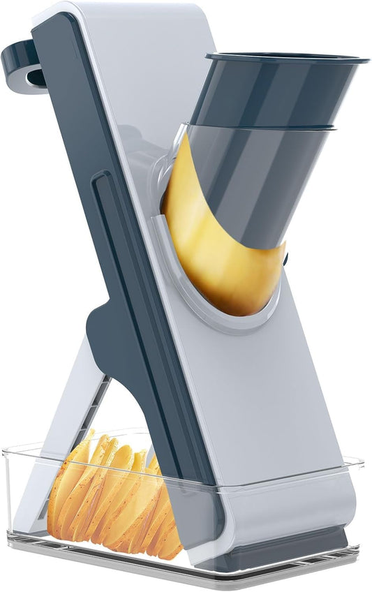 Blue Mandoline Slicer - Potato & Vegetable Food Slicer & Chopper, Easy to Clean, Detachable Kitchen Artifact