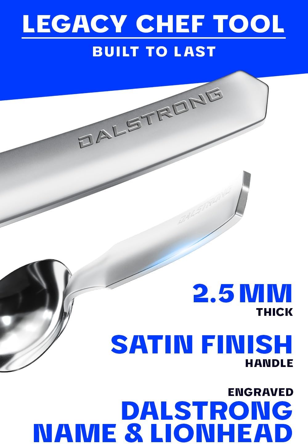 Dalstrong Professional Sauce & Plating Chef Spoon - 304 Stainless Steel - 1.4 TBSP - 9.5" Length - Silver - Metal Serving Spoon - Cooking Kitchen Utensils - Satin Finish Handle for Grip - Chef Knife