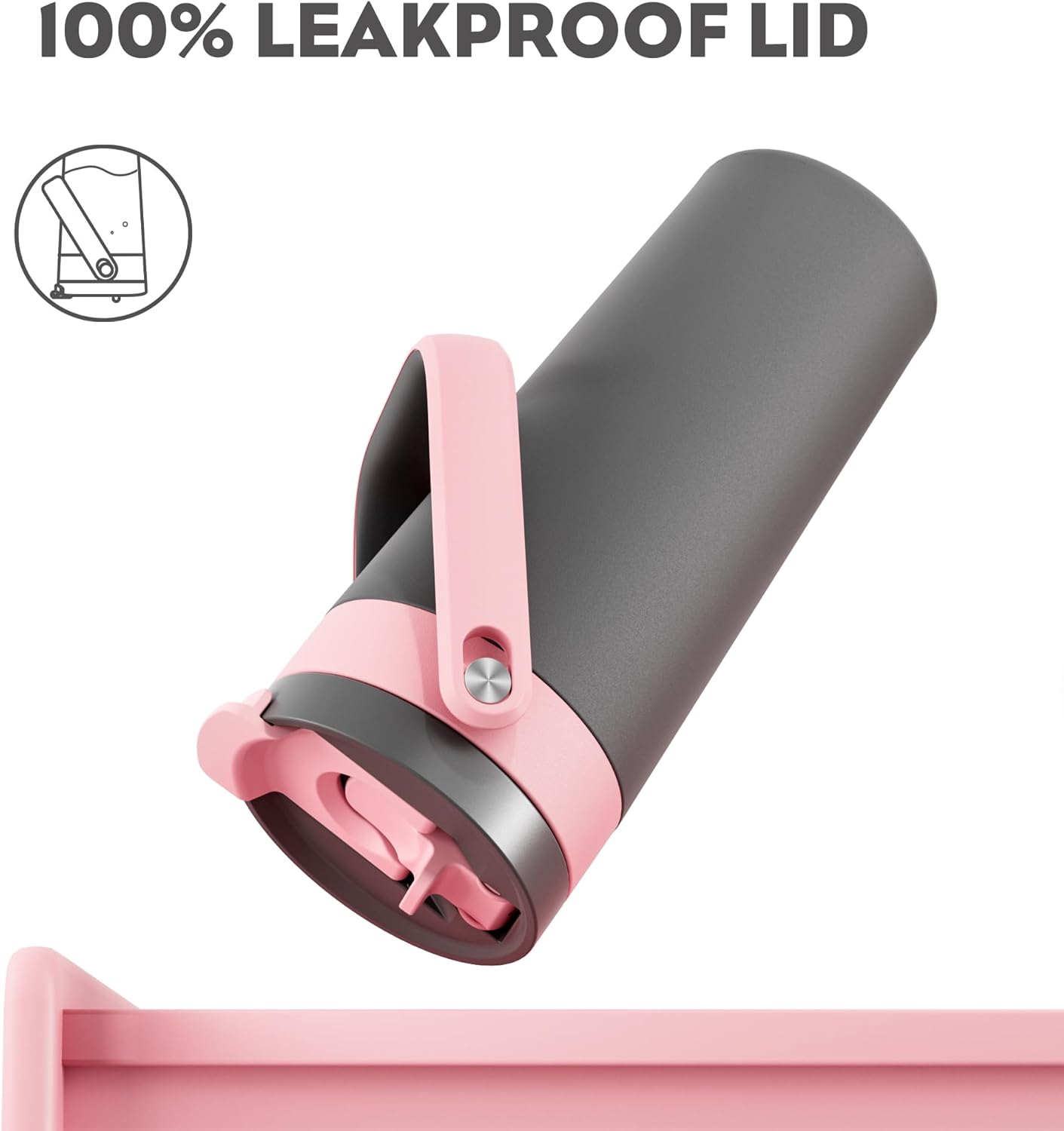 24 oz Insulated Coffee Mug for Work: 2-in-1 Straw Flip Lid, Keep Cold 24H, Fit in Car Cupholder, Leakproof, Stainless Steel Coffee Tumbler with Handle for Home, Travel, Outdoor and Gifts (Rebellion)