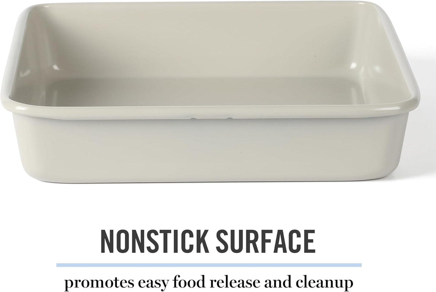 Martha Stewart Gallen 9 Inch Square Nonstick Carbon Steel Cake Pan - Cool Grey