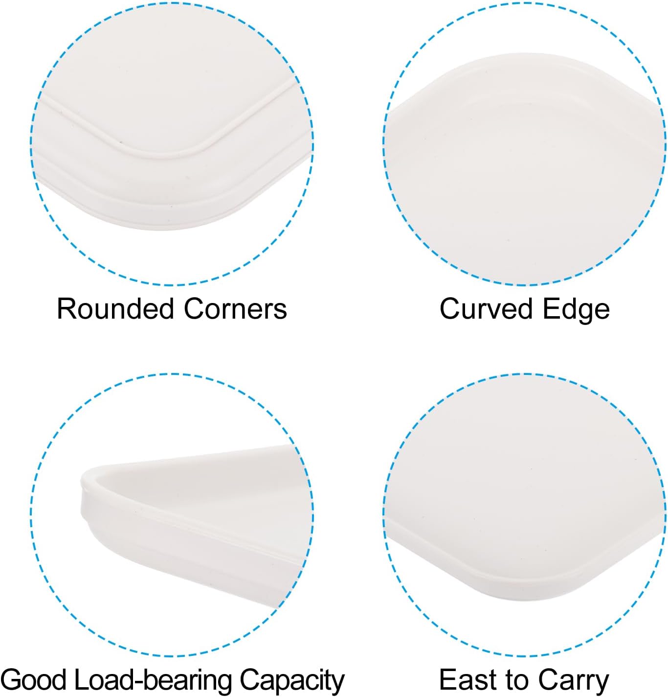 PATIKIL 15x11 Fast Food Tray, 2 Pack PP Plastic Reusable Multi-Purpose Non-Slip Rectangle Serving Tray for Cafeteria Restaurant Home Kitchen, White