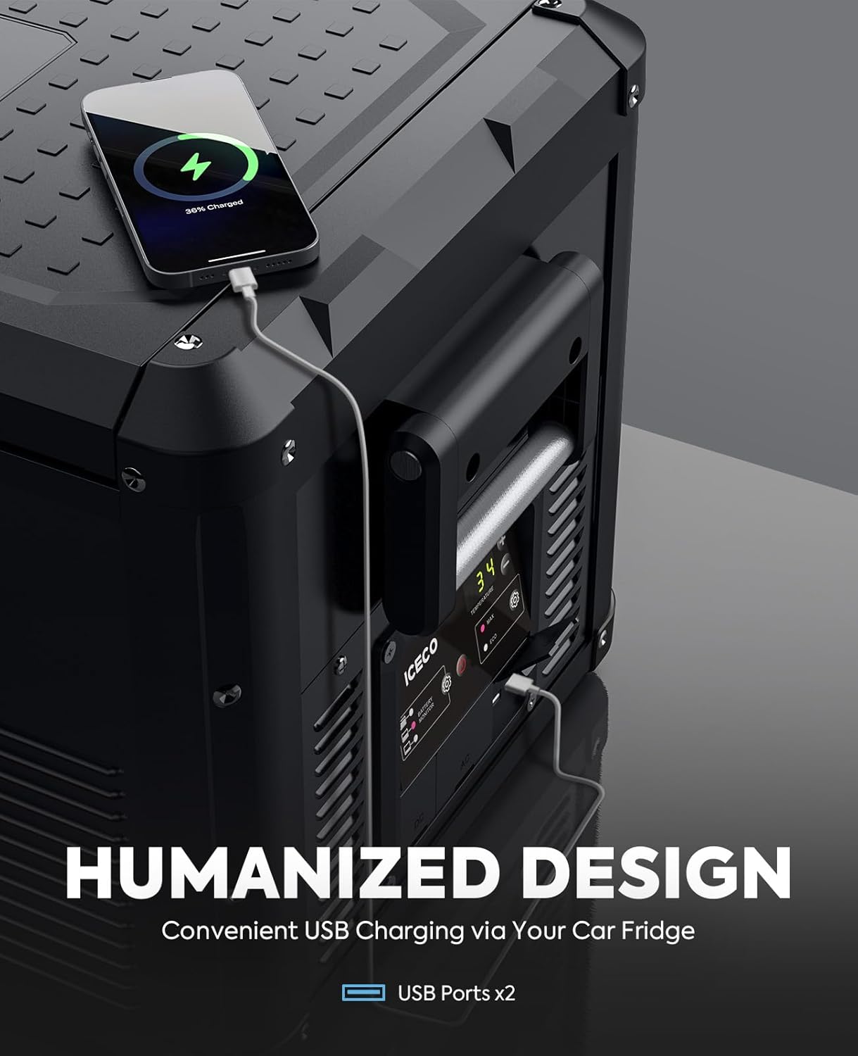 ICECO VL35 ProS 12V Refrigerator, 37 Qt Portable Freezer, Compact Metal Car Fridge Powered by SECOP, DC 12/24V, AC 110-240V, 0℉-50℉, Compressor Electric Cooler for Travel Camping Road Trip Truck