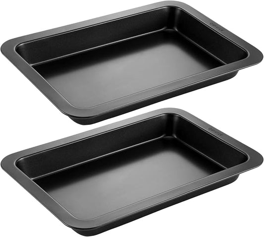 CHEFMADE Rectangular Cake Pan, Nonstick 10.8 Inch Oblong Cake Pan, 7" x 10.8", Set of 2