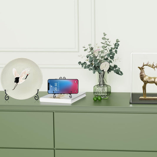 SVENJBB Black Iron Plate Stand, 6 Inch Plate Display Stands (2 Pack)